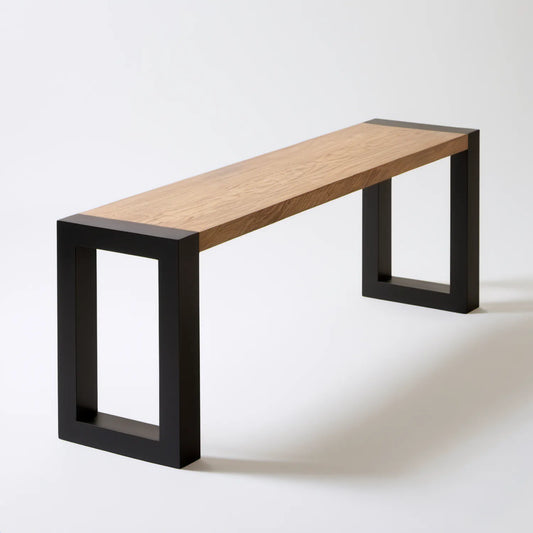 Konsola do przedpokoju 120 x 30 x 75 cm, dąb naturalny i czarny, blat laminowany, stalowa podstawa